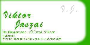 viktor jaszai business card